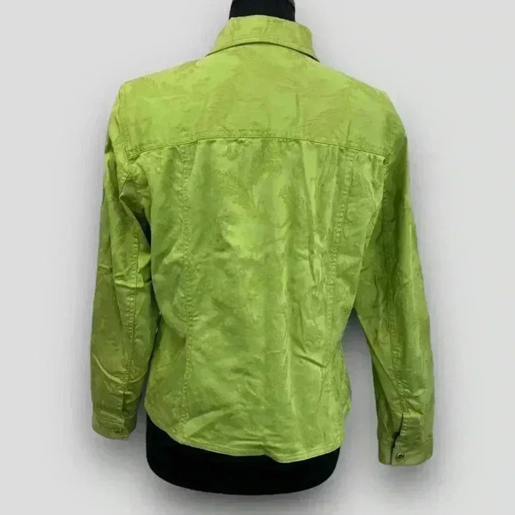JONES NEW YORK Signature ladies medium lime zippered jacket textured print - Picture 4 of 12